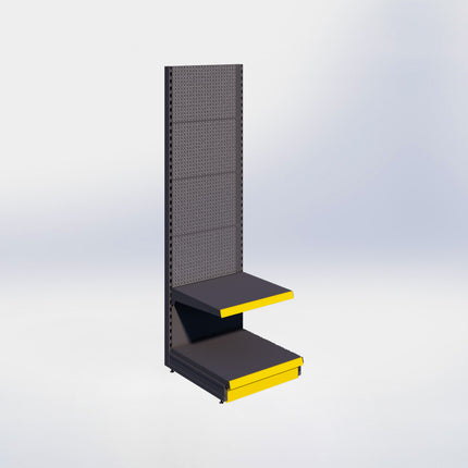 Wandstelling perforatie - H215 x B66,5 x D67 cm - 2 niveaus - Antraciet