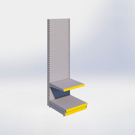 Wandstelling perforatie - H215 x B66,5 x D67 cm - 2 niveaus - Grijs