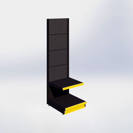 Wandstelling perforatie - H215 x B66,5 x D67 cm - 2 niveaus - Zwart