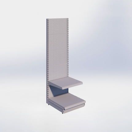 Wandstelling perforatie - H215 x B66,5 x D67 cm - 2 niveaus - Grijs