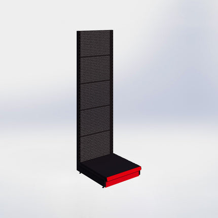 Wandstelling perforatie - H215 x B66,5 x D67 cm - 1 niveau – Zwart