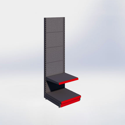 Wandstelling perforatie - H215 x B66,5 x D67 cm - 2 niveaus - Antraciet