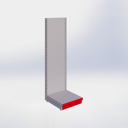 Wandstelling perforatie - H215 x B66,5 x D67 cm - 1 niveau - Grijs
