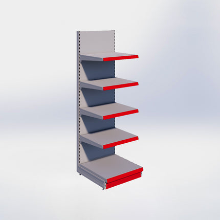 Wandstelling - H215 x B66,5 x D67 cm - 5 niveaus - Grijs