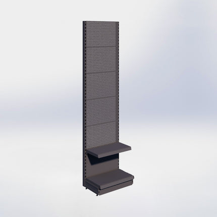 Wandstelling perforatie - H250 x B66,5 x D37 cm - 2 niveaus - Antraciet