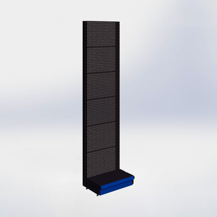 Wandstelling perforatie - H250 x B66,5 x D37 cm - 1 niveau - Zwart