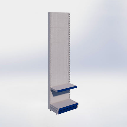 Wandstelling perforatie - H250 x B66,5 x D37 cm - 2 niveaus - Grijs