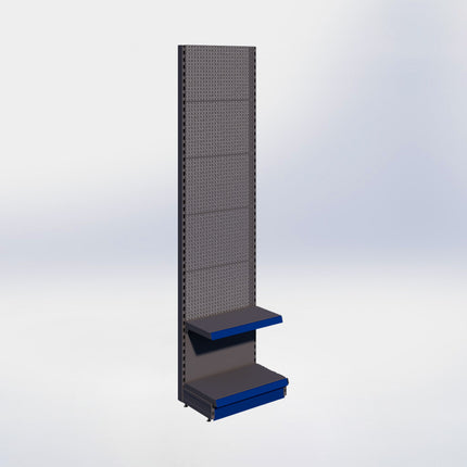 Wandstelling perforatie - H250 x B66,5 x D37 cm - 2 niveaus - Antraciet