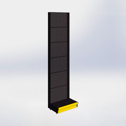 Wandstelling perforatie - H250 x B66,5 x D37 cm - 1 niveau - Zwart