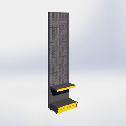 Wandstelling perforatie - H250 x B66,5 x D37 cm - 2 niveaus - Antraciet