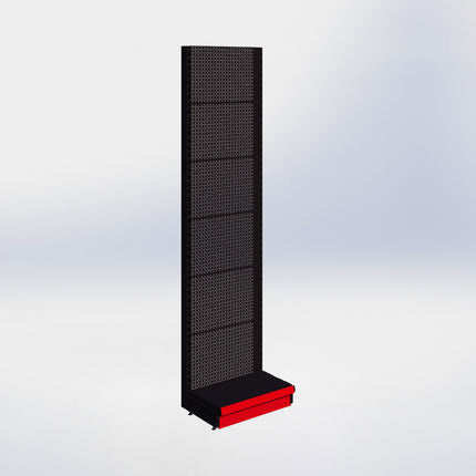 Wandstelling perforatie - H250 x B66,5 x D37 cm - 1 niveau - Zwart