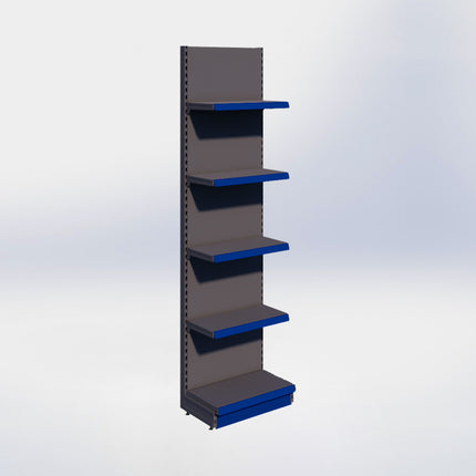 Wandstelling - H250 x B66,5 x D37 cm - 5 niveaus - Antraciet