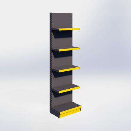 Wandstelling - H250 x B66,5 x D37 cm - 5 niveaus - Antraciet