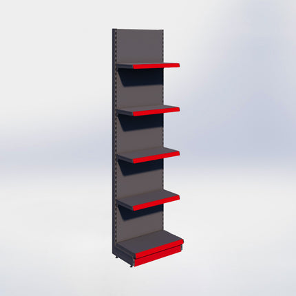 Wandstelling - H250 x B66,5 x D37 cm - 5 niveaus - Antraciet