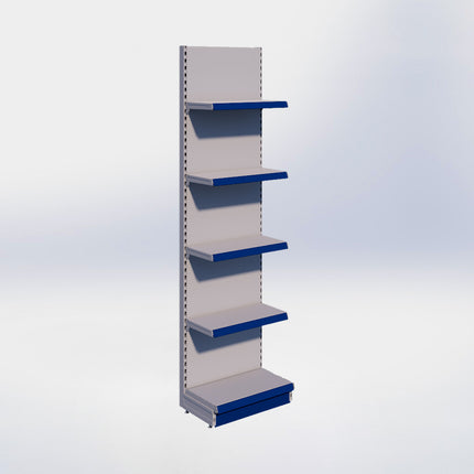 Wandstelling - H250 x B66,5 x D37 cm - 5 niveaus - Grijs