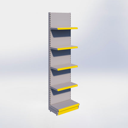 Wandstelling - H250 x B66,5 x D37 cm - 5 niveaus - Grijs