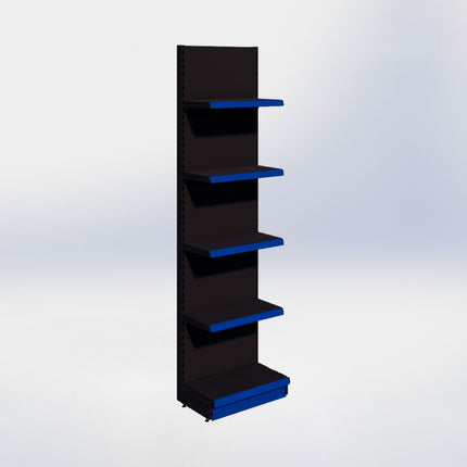 Wandstelling - H250 x B66,5 x D37 cm - 5 niveaus - Zwart