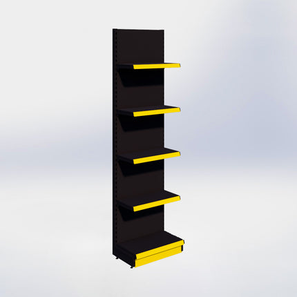 Wandstelling - H250 x B66,5 x D37 cm - 5 niveaus - Zwart