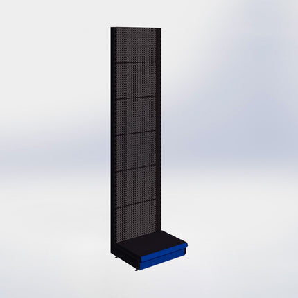 Wandstelling perforatie - H250 x B66,5 x D47 cm - 1 niveau - Zwart