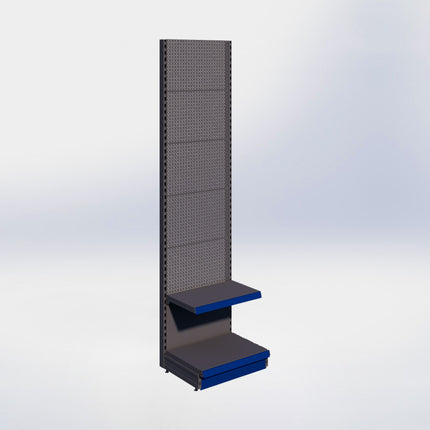 Wandstelling perforatie - H250 x B66,5 x D47 cm - 2 niveaus - Antraciet