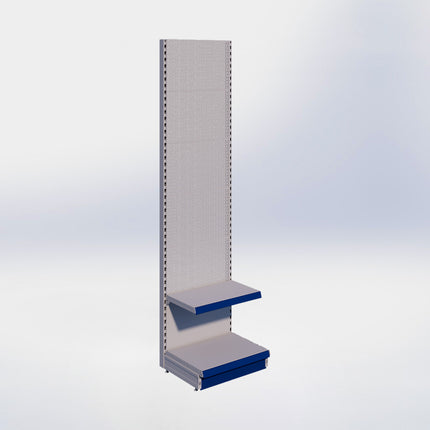 Wandstelling perforatie - H250 x B66,5 x D47 cm - 2 niveaus - Grijs