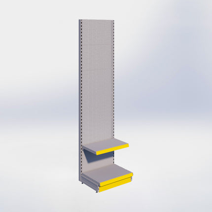 Wandstelling perforatie - H250 x B66,5 x D47 cm - 2 niveaus - Grijs