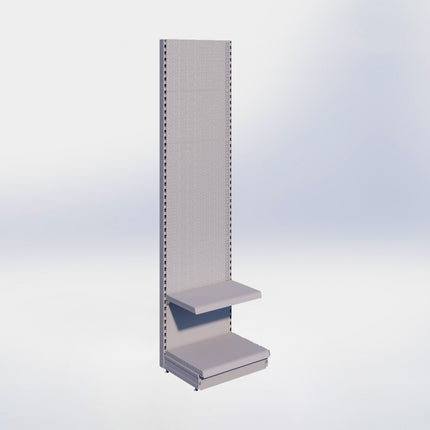 Wandstelling perforatie - H250 x B66,5 x D47 cm - 2 niveaus - Grijs