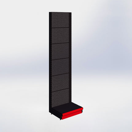 Wandstelling perforatie - H250 x B66,5 x D47 cm - 1 niveau - Zwart