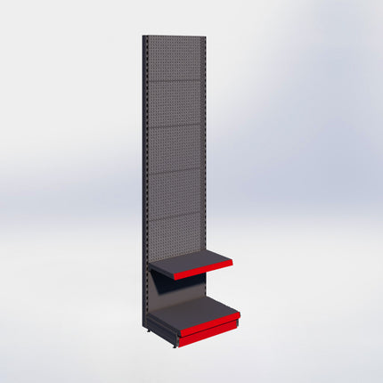 Wandstelling perforatie - H250 x B66,5 x D47 cm - 2 niveaus - Antraciet