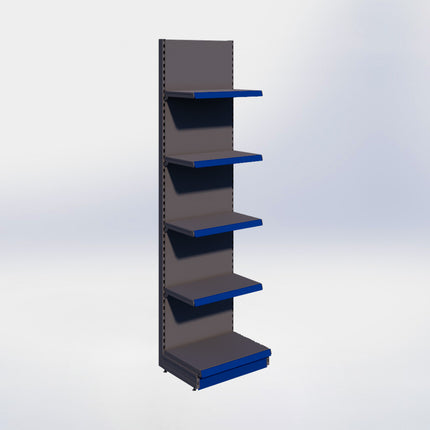 Wandstelling - H250 x B66,5 x D47 cm - 5 niveaus - Antraciet