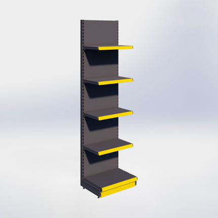 Wandstelling - H250 x B66,5 x D47 cm - 5 niveaus - Antraciet