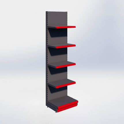 Wandstelling - H250 x B66,5 x D47 cm - 5 niveaus - Antraciet