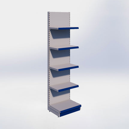 Wandstelling - H250 x B66,5 x D47 cm - 5 niveaus - Grijs