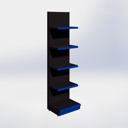 Wandstelling - H250 x B66,5 x D47 cm - 5 niveaus - Zwart