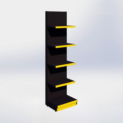 Wandstelling - H250 x B66,5 x D47 cm - 5 niveaus - Zwart