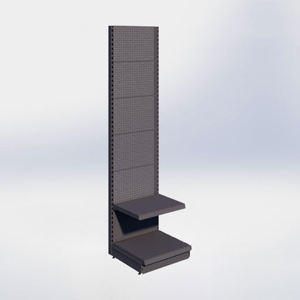 Wandstelling perforatie - H250 x B66,5 x D57 cm - 2 niveaus - Antraciet