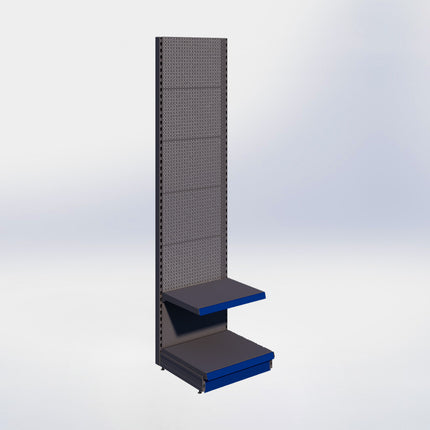 Wandstelling perforatie - H250 x B66,5 x D57 cm - 2 niveaus - Antraciet