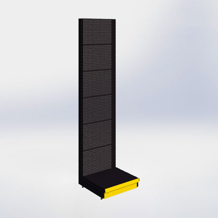 Wandstelling perforatie - H250 x B66,5 x D57 cm - 1 niveau - Zwart