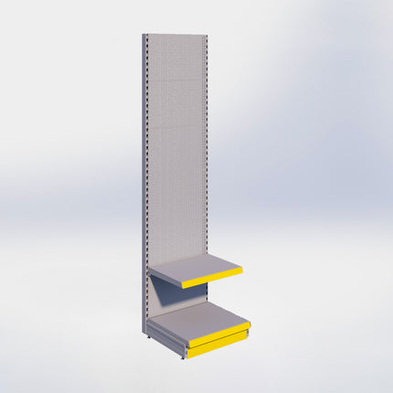 Wandstelling perforatie - H250 x B66,5 x D57 cm - 2 niveaus - Grijs