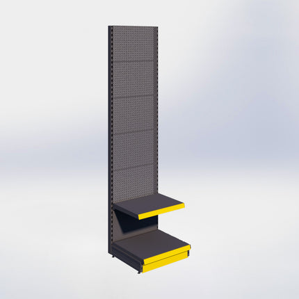 Wandstelling perforatie - H250 x B66,5 x D57 cm - 2 niveaus - Antraciet