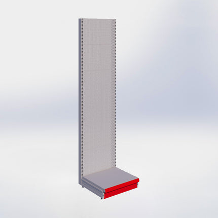 Wandstelling perforatie - H250 x B66,5 x D57 cm - 1 niveau - Grijs