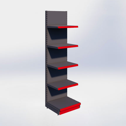 Wandstelling - H250 x B66,5 x D57 cm - 5 niveaus - Antraciet