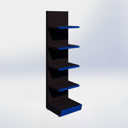 Wandstelling - H250 x B66,5 x D57 cm - 5 niveaus - Zwart