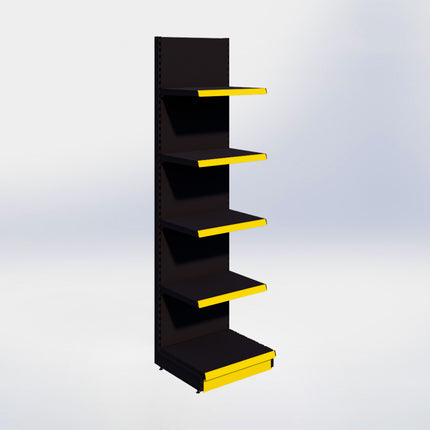 Wandstelling - H250 x B66,5 x D57 cm - 5 niveaus - Zwart