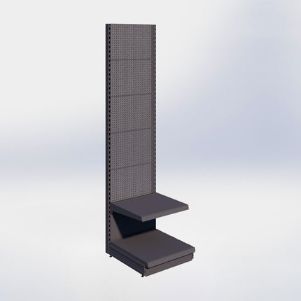 Wandstelling perforatie - H250 x B66,5 x D67 cm - 2 niveaus - Antraciet