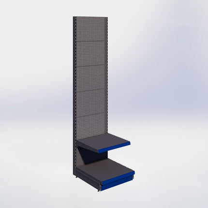 Wandstelling perforatie - H250 x B66,5 x D67 cm - 2 niveaus - Antraciet