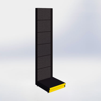 Wandstelling perforatie - H250 x B66,5 x D67 cm - 1 niveau - Zwart