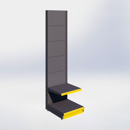 Wandstelling perforatie - H250 x B66,5 x D67 cm - 2 niveaus - Antraciet