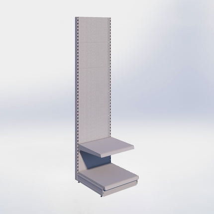 Wandstelling perforatie - H250 x B66,5 x D67 cm - 2 niveaus - Grijs