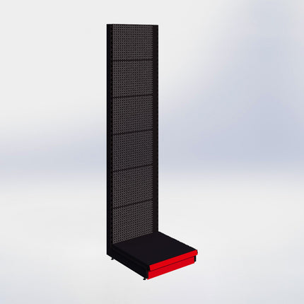 Wandstelling perforatie - H250 x B66,5 x D67 cm - 1 niveau - Zwart